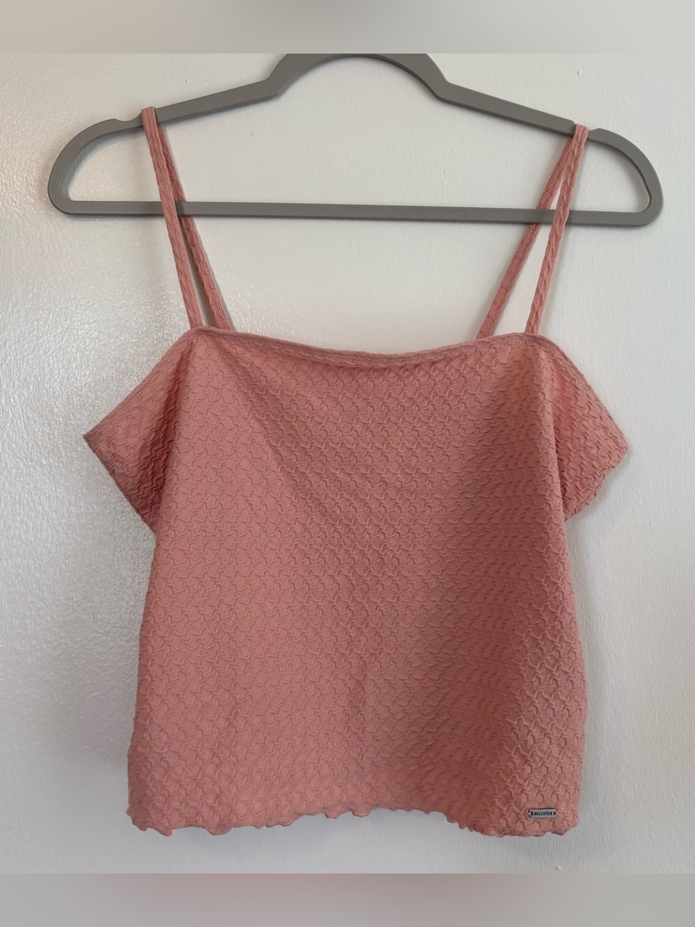 Hollister Women’s Pink Solid Knit Spaghetti Strap Stretch Camisole Top Size L